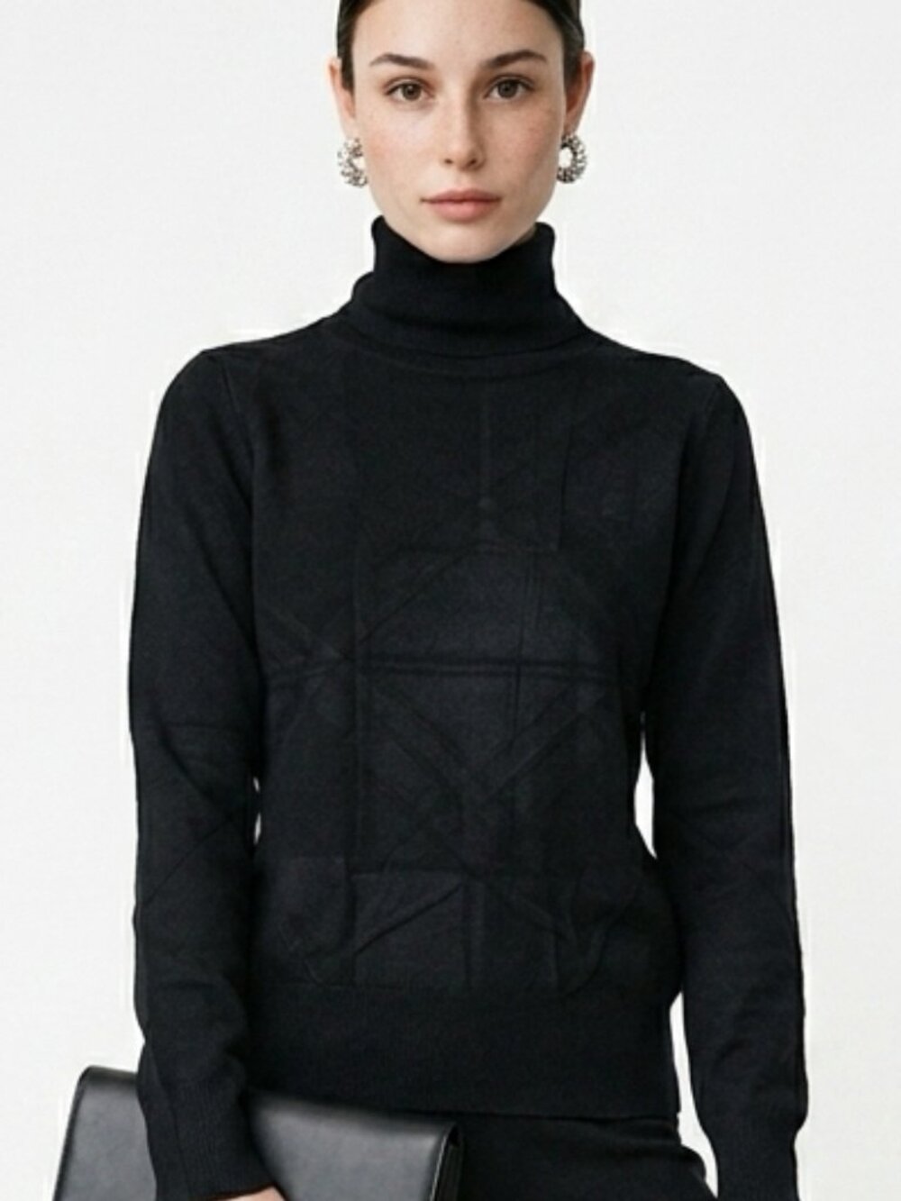 classic black turtleneck sweater